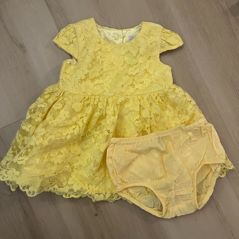 The Children’s Place Yellow Lace Dress with Bloomers